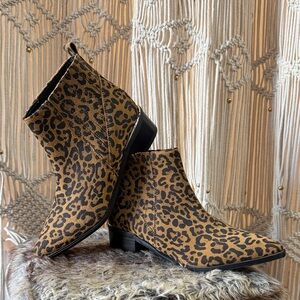 Marc Fisher Missir Leopard Print Suade Booties